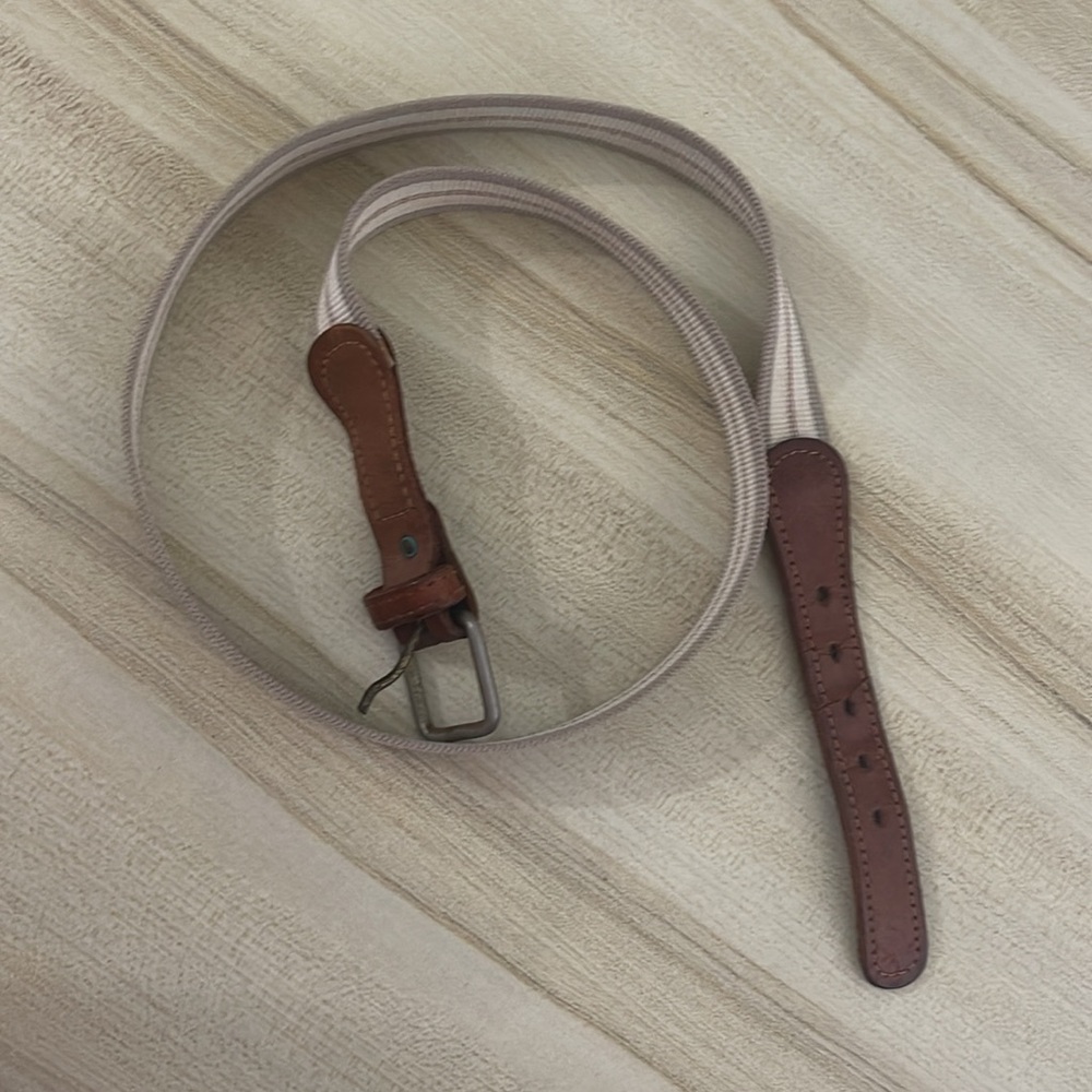 Small leather and nylon striped preppy bet